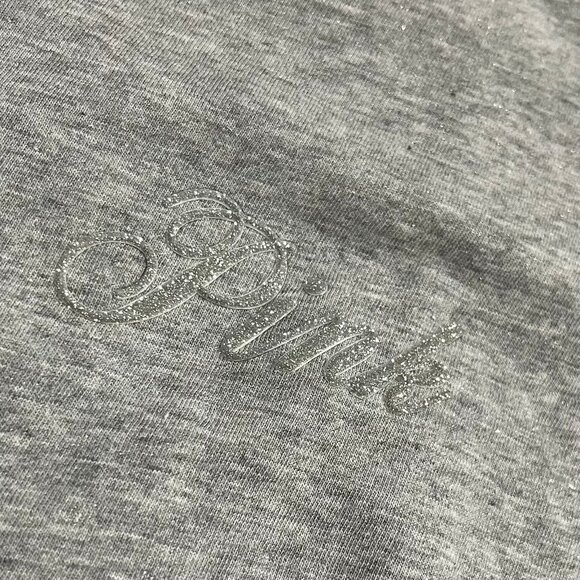 Victoria's Secret PINK Campus Long Sleeve Tee (Heather Grey Bling) - Picture 6 of 10